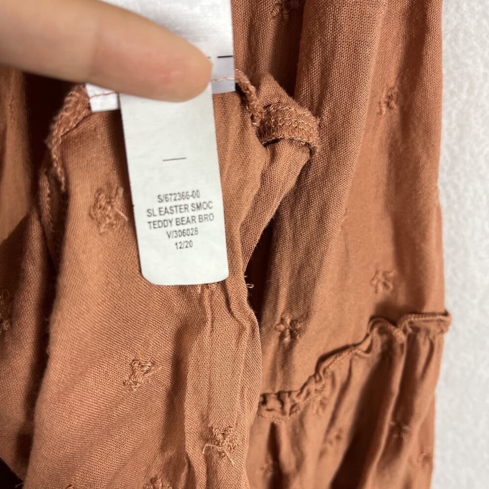 Old Navy Sleeveless Midi Dress XL Easter Smock Orange Smocked Tiered Ruffle - Picture 8 of 11